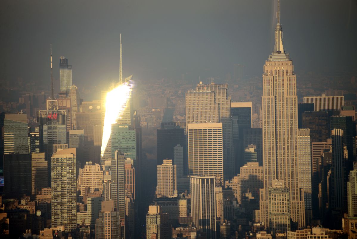 20 Late Afternoon Sun Reflects Off Bank of America Tower With One57, GE Building, Empire State Building From One World Trade Center Observatory